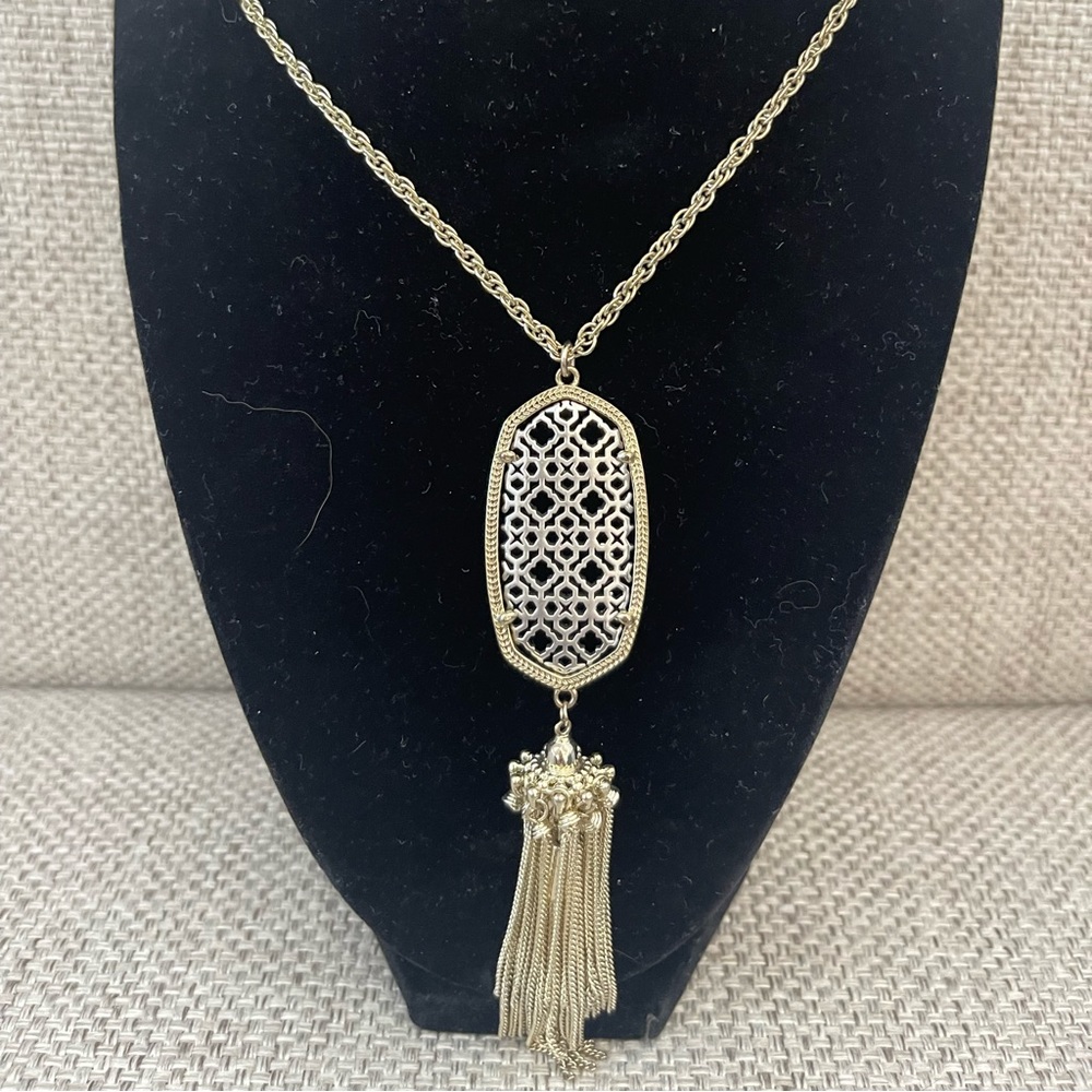 Kendra Scott Filigree Rayne Tassel Necklace
